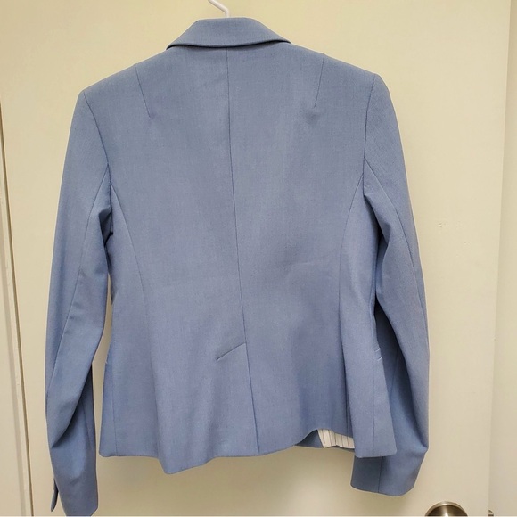 💎Women’s Collared Banana Republic Long Sleeve Baby Light Blue Jacket 00 Petite💎 - Picture 2 of 4